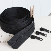 홈패션지퍼270cm블랙 3호 4호 5호 택1 지퍼머리3개포함, 홈패션지퍼270cm블랙 5호
