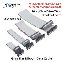 JTAG ISP 다운로드 케이블 그레이 플랫 리본 데이터 DC3 박스 헤드용 2.54mm 피치 FC-6 핀 8 10 50/64, 04 50cm_08 2x10 20P