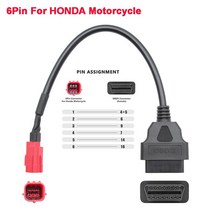 자동차 회로 OBD2 커넥터 KTM 오토바이 6 핀 혼다야마하스즈키가와사키할리 2 자동 도구 모토 연장 케이블, 08 For HONDA 6PIN