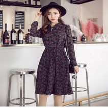 쉬폰 여리여리 잔꽃 원피스 F11665 주름 소녀감성