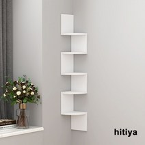 hitiya 인테리어 장식 코너장 모서리 멀티 선반, 블랙, 3단, 1개