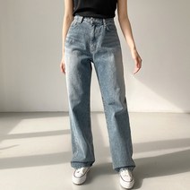 로우 라이즈 워싱 데님 팬츠