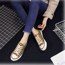 호피무늬 캐주얼 스니커즈 편안한 운동화 캔버스화