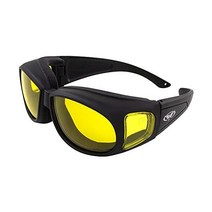 글로벌비전 아웃피터 패딩 오토바이 스포츠 선글라스 안전 고글, Yellow Tint Lens, Yellow Tint Lens