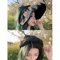 꿀이네 썬캡 머리띠 여름 모자 자외선차단 (5color) 접이 접는모자 접는썬캡 휴대용 프릴 와이어