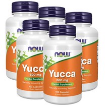 나우푸드 유카 500 mg 용설란 사포닌 100정 NOW Yucca (Yucca spp.), 5팩