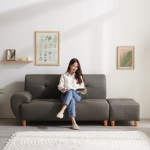 서광퍼니처 로엠 라텍스 3인용쇼파 소파 스툴세트 sk, 로엠 그레이/착석시오른팔/스툴포함/원형원목다리