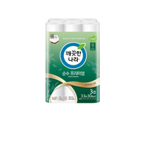 순수 프리미엄 3겹 데코 천연펄프 화장지 33m 30롤, 1개