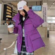 숏 경량 후드 패딩 겨울 깔깔이 보세 라쿤퍼 오버핏 빅사이즈 따뜻한 바람막이 아우터 코트 점퍼