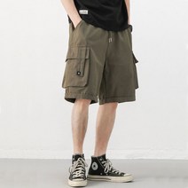 남성 카고 반바지 봄 여름 얇은 오버핏 멀티포켓 남자 5부 팬츠 cargo shorts men XK0331