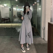 _ 라인이 예뻐 꾸안꾸 국산 면 원피스 네츄럴 롱 무지 맥시원피스 봄 가을 오피스룩 홈웨어 간절기
