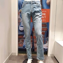 지유샵 (구.겟유즈드) 남성 여름 저온스 연청 캣브러쉬 반밴딩 뉴슬림 (슬림 일자) 데님 청바지 FDOMDDN102M 뉴코아부천점