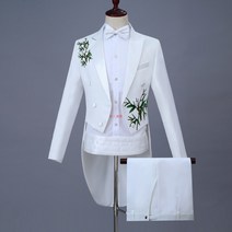 흰 대나무 프린트 연미복 연출복 지휘대합창 정장세트 여자결혼예복 연미복 턱시도 맞춤예복 결혼식예복 맞춤양복가격 맞춤정장가격