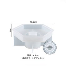 비누몰드 몰드 초틀 제스모나이트 시멘트 캔들 홀더 실리콘 DIY 원통형 촛대 육각 테이퍼 홈 데코 S/M/L, Hexagon