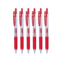 제브라 사라사 클립볼펜 0.4mm 레드 JJS15-R 중성펜, 6개