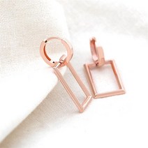 오노마 오노마 ONM 14K 금침 스퀘어 로즈골드 원터치링 드롭 귀걸이 (9592478)