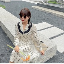 빅 사이즈 봄 여름 가을 도트 원피스 통통 프렌치 김민경쇼핑몰 77 88 하비코디 랩 99 상체비만 코디 가족사진 패션