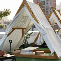 방갈로 바베큐장 정자 농막 평상 파고라 카페 차양막, 삼각형입구 폭2.5m 길이 2m