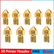 shoomo 3d 프린터 압출기 황동 노즐 프린트 헤드 anet a8 makerbot mk8 creality cr-10 s4 s5 ender 3 3pro 5 clean tool k, 모든 크기 혼합, 혼합