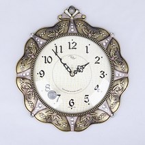 꾸미아트 보르자 엔틱 무소음 벽시계-골드