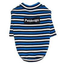 펫디자인 뉴 심플 스트라이프 티셔츠, 더블블루