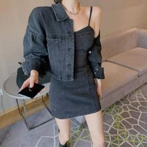 슬림데님원피스 프렌치 청 여성 2022 년 일찍이 봄 작은 키 슬림핏 힙랩 이너 끈나시 슬립 4247783138