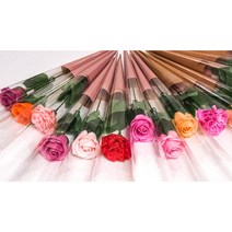 수앤로즈플라워 한송이비누꽃 크라프트지포장 한송이꽃 비누장미, 장미-진핑크
