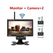 어라운드뷰 후방 사이드 카메라 차량 무선 리버스 트럭 7인치 LCD 모니터 RV 트레일러 굴 삭 기 자동차 12V, 03 With Two Camera