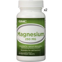 GNC 산화 마그네슘 글루콘산 마그네슘 250mg 90정 x 2통