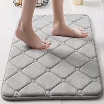 우리집 뽀송이 발매트 현관 깔판 주방 화장실입구 미끄럼방지 발매트, 그레이