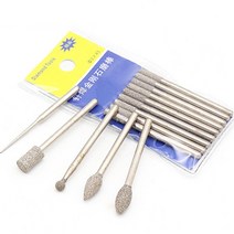 휴대용그라인더 휴대용절삭 1pcs 2-6mm 브레이징 다이아몬드 burs dremel 회전 도구 소결 다이아몬드 burs 연마 연삭 헤드 옥 껍질을 벗긴 마노 화강암 돌, 800