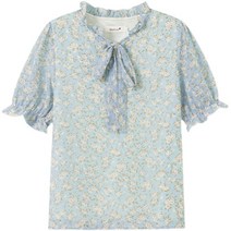 플라워 블라우스 반팔 상의