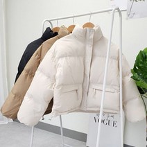 베이글리샵 / 네블 여성 숏패딩 크롭 세미 하이넥 패딩 점퍼