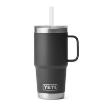 예티 빨대 스트로우 손잡이 핸들 텀블러, 25oz, 블랙, 1개