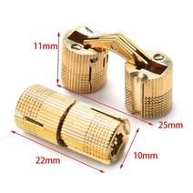 힌지 4pcs naierdi 구리 황동 가구 경첩 8-18mm 원통형 숨겨진 캐비닛 용, 10mm