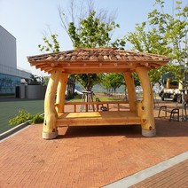 소나무원두막 4200x2200 너와지붕 원두막 배송 설치 무 정자