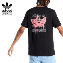 아디다스 오리지날 비하인드 트레포일 반팔티 블랙 남자 여름 라운드 루즈핏 오버핏 여성 빅로고
