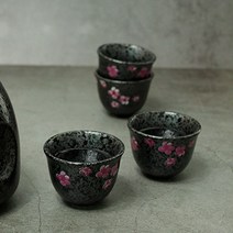 일식풍 도쿠리 & 사케잔, 술잔1p, 02. 블랙 매화 (i55)