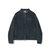 파르티멘토 데님 데미지 클래식 바이커 자켓 블랙, PARTIMENTO S