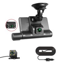 룸미러블랙박스 후방 카메라 자동차 대시 캠 DVR 4인치 풀 HD 1296P 드라이브 비디오 레코더 등록기 보, 03 with rear camera_03 아무도