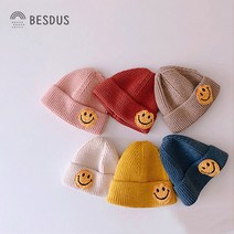[당일발송]베스더스 유아동 아기 스마일 봄 남아 여아 니트 비니 백일 돌 애기 유치원 어린이집 선물