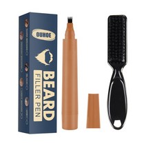 구렛나루 수염 beard pencil filler beard filling pen kit barber pencil with brush 살롱 페이셜 헤어 스타일링 눈썹 도구 남성, 연한 갈색
