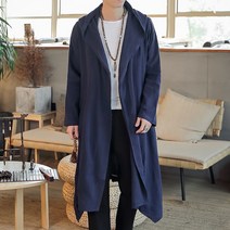퓨전 남자개량한복 마고자 당의 도포 후드 린넨 롱 망토 가운 생활한복