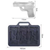 3D 다이아몬드 해골 스 몰드 트레이 위스키 칵테일 음료를위한 쌓을 수있는 실리콘 스 큐브 몰드 스 티 블룸 로즈, Gun, 1개