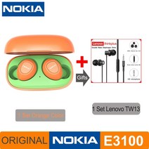 노키아 E3100 TWS 헤드폰 Fone Auriculares 무선 블루투스 이어폰 HD 전화 400mAh 안드로이드 IOS 레드 오, 11 E3100 Orang and TW13, 12 E3100 Orang and TW13