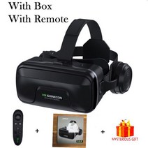VR Shinecon 10.0 카스크 헬멧 3D 안경 스마트폰 고글 비디오 게임 바이어 쌍안경 가상 현실 헤드셋, With Box With Remote, 07 With Box With Remote