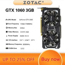 PC그래픽카드 ZOTAC-그래픽 카드 GTX 1060 3G 5G 6G GDDR5 6 핀 비디오 GPU 데스크탑 CPU 마더보드, CN_ZOTAC GTX 1060 3GB