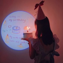 쫑여시 홈파티 포토존 생일축하빔 미니빔 영상 칩4개 포함, 민트