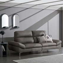 한샘 하이 엠마 디럭스 천연가죽 소파 3인용, 그레이(A)