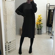 빵아샵 하이넥 니트 롱원피스(3컬러)